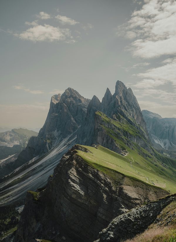 The Seceda peaks in the Dolomites