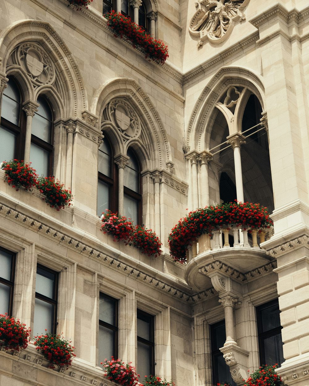 A hotel facade in the evening